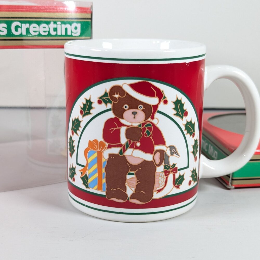 Woodward Canada Christmas mug Teddy Bear Holiday Mug Vintage Gift idea